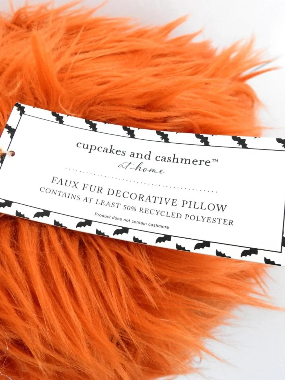NWT Cupcakes and Cashmere Fuzzy Pumpkin Jack-O-Lantern Pillow